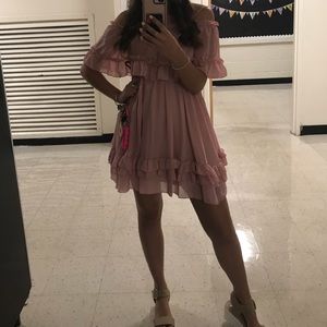 Pink Off the Shoulder Dress